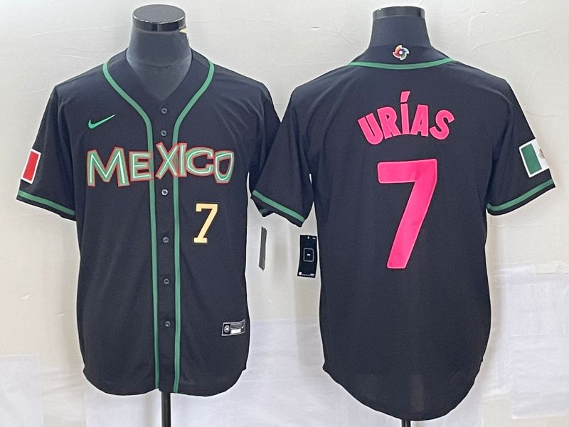 Men 2023 World Cub Mexico #7 Urias Black pink Nike MLB Jersey32->more jerseys->MLB Jersey